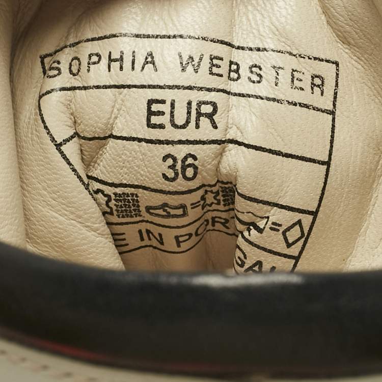 Pre Owned Sophia Webster Multicolor Leather and Glitter Riko High Top Sneakers Size 36