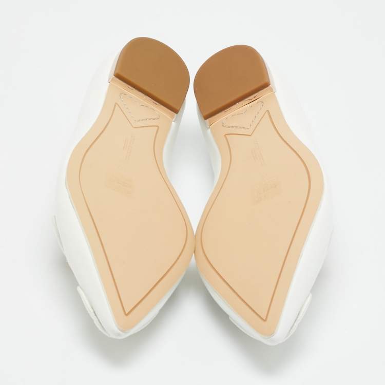 Pre Owned Sophia Webster Bibi Butterfly Size 41 White Leather Pointed Toe Ballet Flats