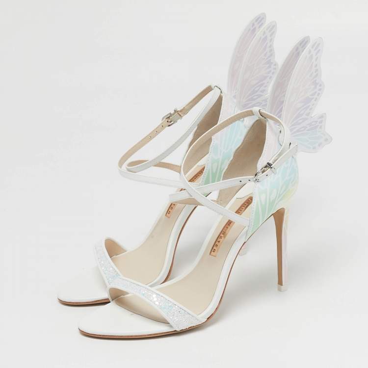 مملوكة مسبقًا Sophia Webster Talulah Size 37.5 Multicolor Leather Ankle Strap Sandals