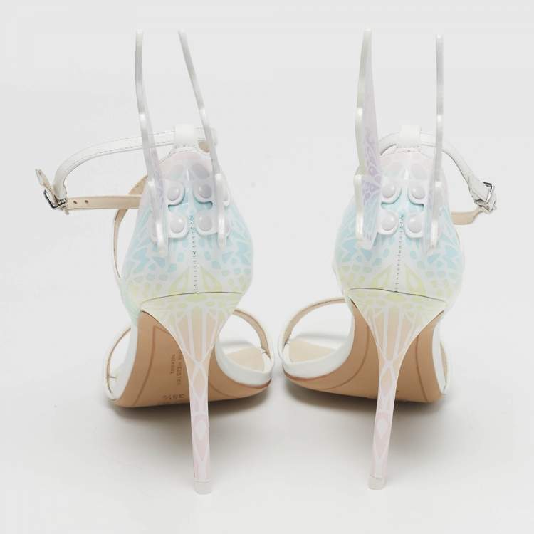 مملوكة مسبقًا Sophia Webster Talulah Size 37.5 Multicolor Leather Ankle Strap Sandals