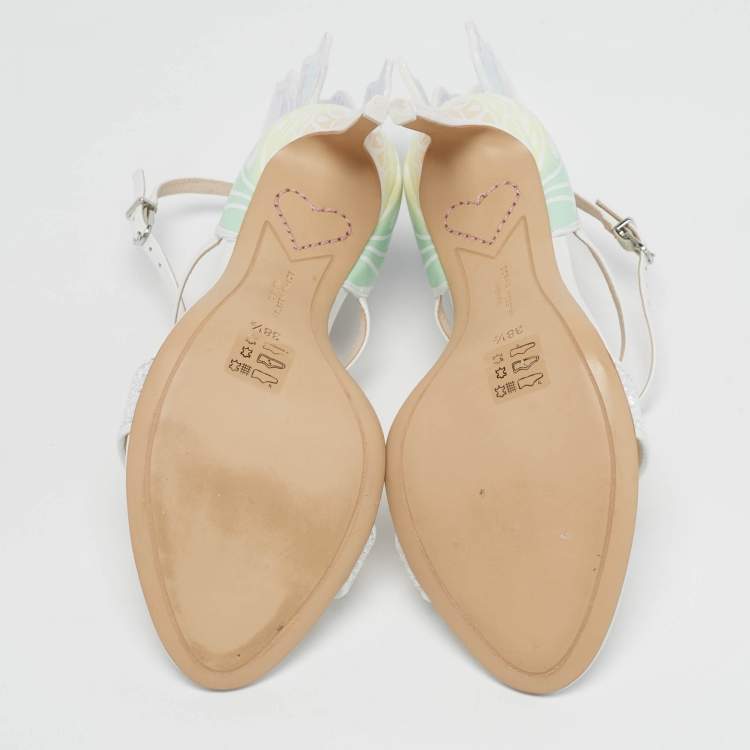 مملوكة مسبقًا Sophia Webster Talulah Size 37.5 Multicolor Leather Ankle Strap Sandals