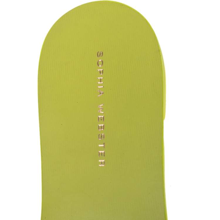 Pre Owned Sophia Webster Yellow Leather Lilico Flower Embellished Flat Slides Size 41