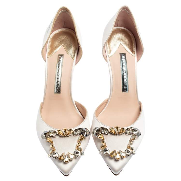 Pre Owned Sophia Webster Light Pink Satin Margaux D'Orsay Pump Size 39