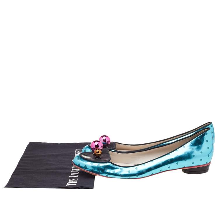 Pre Owned Sophia Webster Multicolor Leather Ballet Flats Size 41