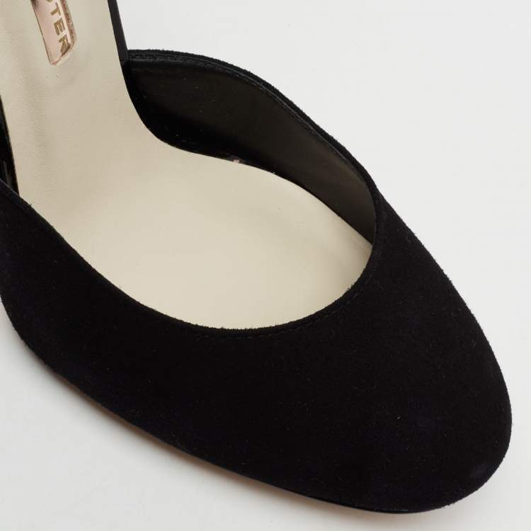 مملوكة مسبقًا Sophia Webster Black Suede Stacey Ankle-Strap Pumps Size 39