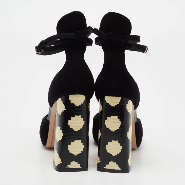 مملوكة مسبقًا Sophia Webster Black Suede Stacey Ankle-Strap Pumps Size 39
