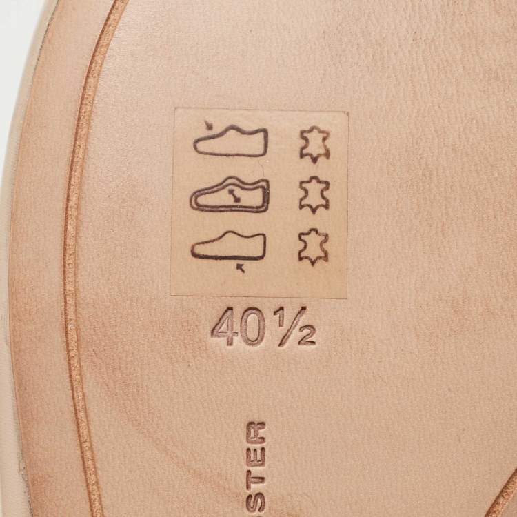Pre Owned Sophia Webster Rose Gold Leather Bibi Butterfly Ballet Flats Size 40.5