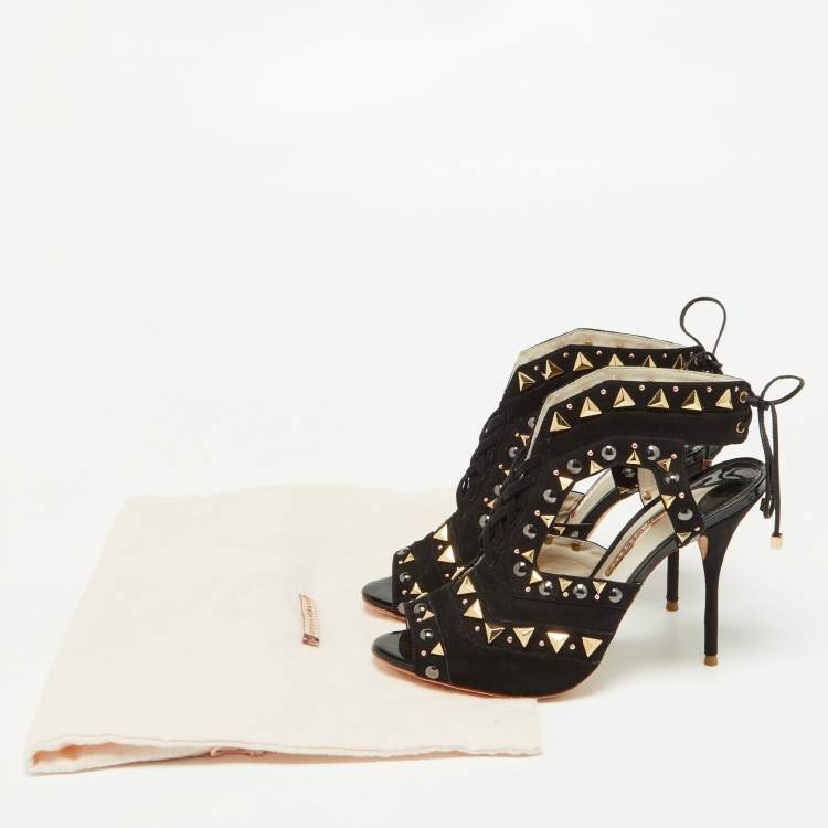 Pre Owned Sophia Webster Black Suede Studded Riko Sandals Size 41