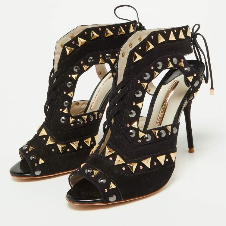 Pre Owned Sophia Webster Black Suede Studded Riko Sandals Size 41