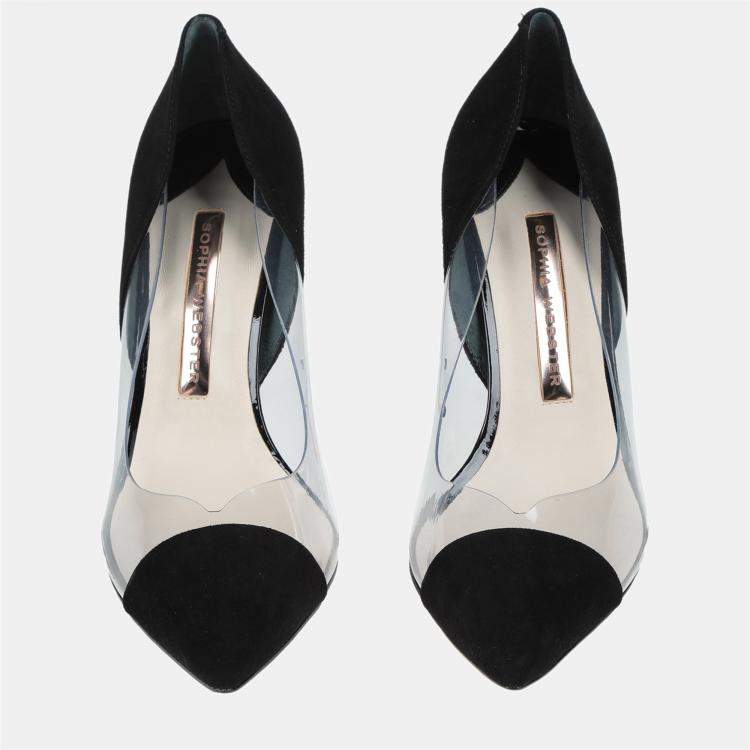 Pre Owned Sophia Webster PVC and Suede Pointed Toe Pumps Size 38.5