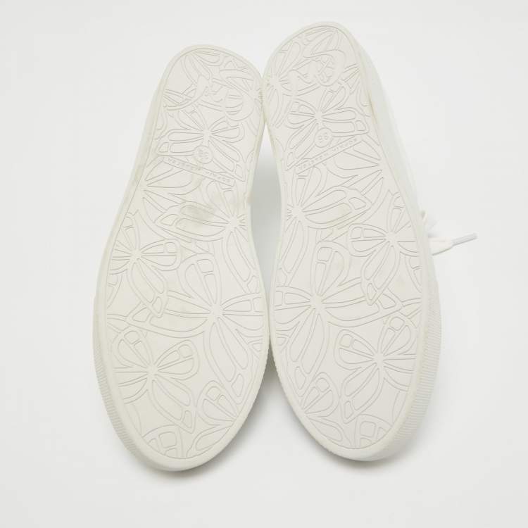 Pre Owned Sophia Webster White Leather Butterfly Low Top Sneakers Size 38