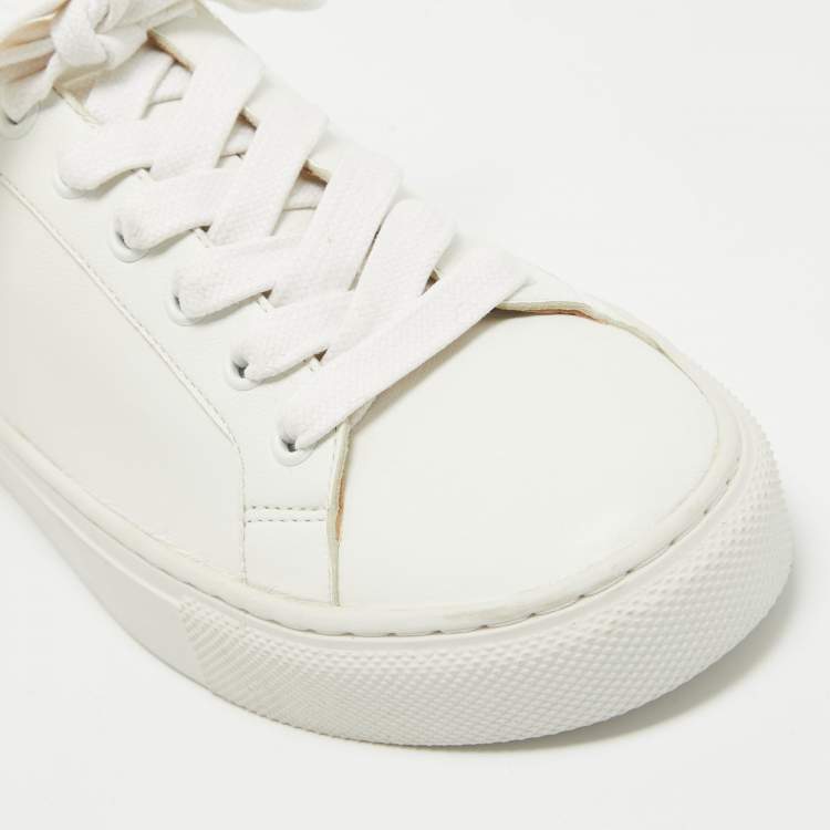 Pre Owned Sophia Webster White Leather Butterfly Low Top Sneakers Size 38