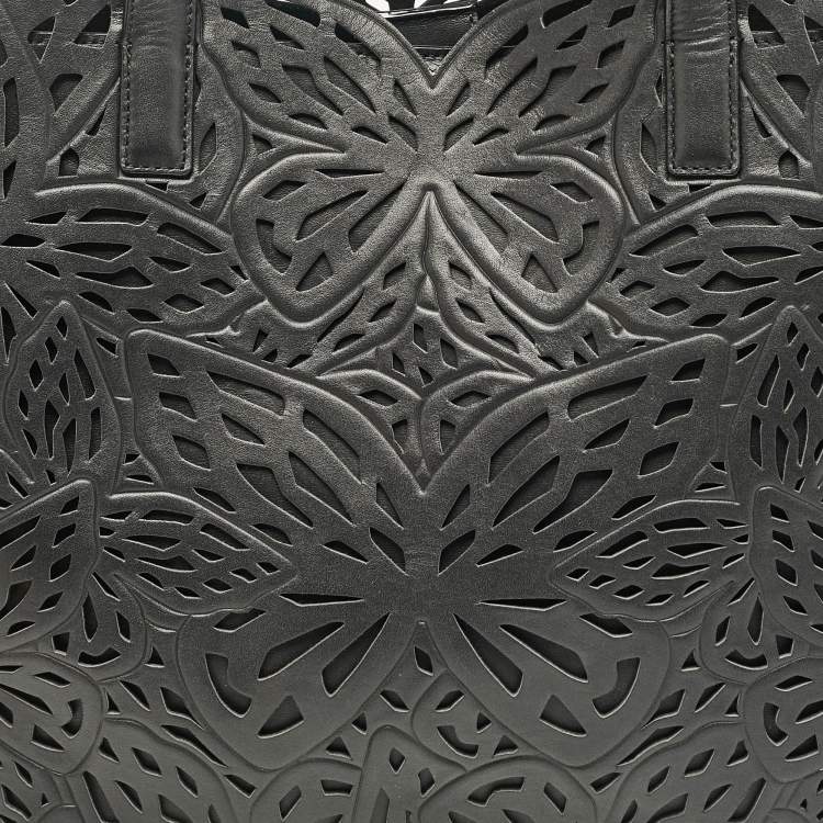 Pre Owned Sophia Webster Black Leather Lasercut Liara Tote