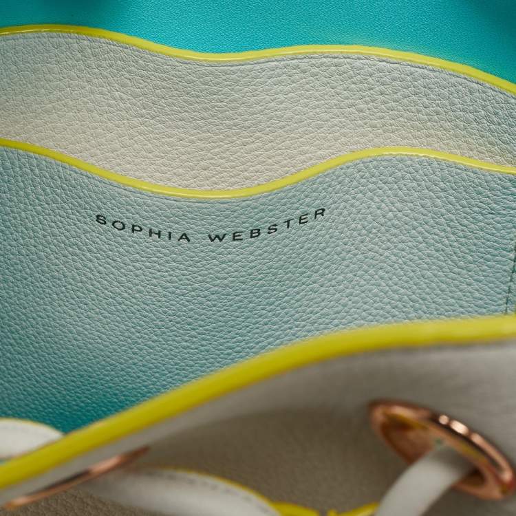 Pre Owned Sophia Webster White Leather Romy Drawstring Bucket Bag
