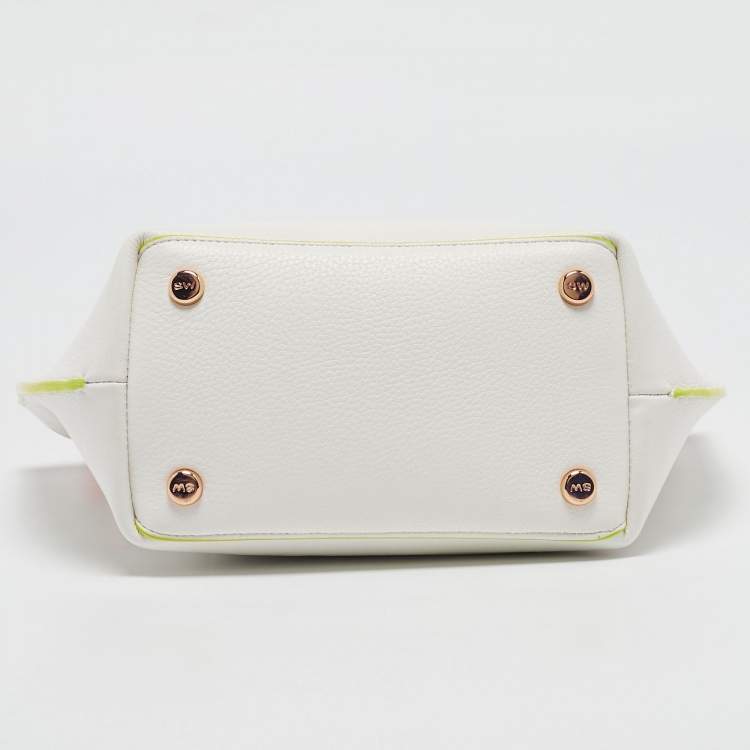 Pre Owned Sophia Webster White Leather Romy Drawstring Bucket Bag