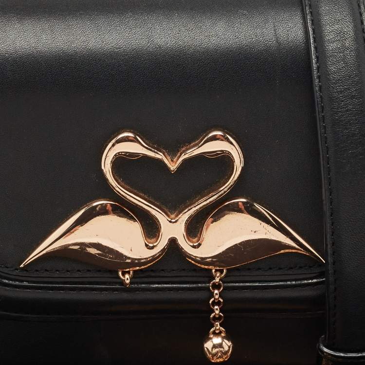 Pre Owned Sophia Webster Black Leather Flamingo Shoulder Bag