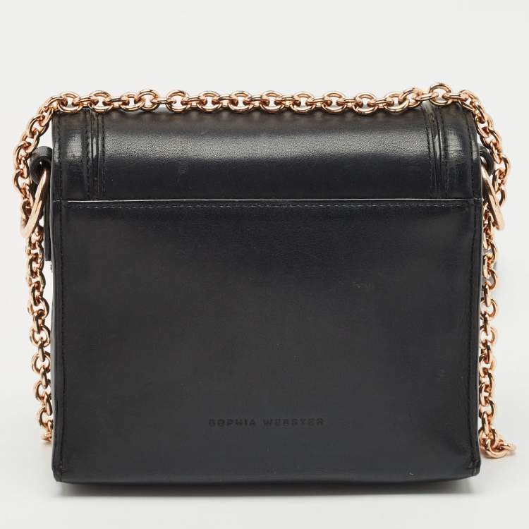 Pre Owned Sophia Webster Black Leather Flamingo Shoulder Bag
