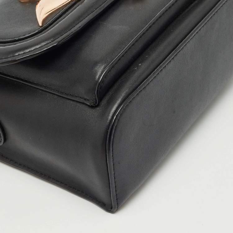 Pre Owned Sophia Webster Black Leather Flamingo Shoulder Bag