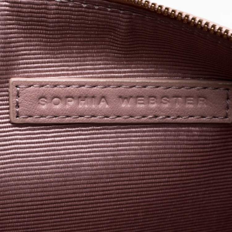 Pre Owned Sophia Webster Powder Pink Leather Flowwy Royalty Wristlet Clutch