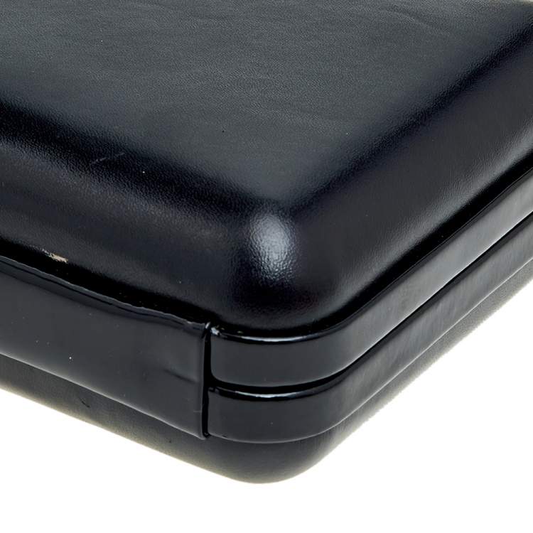 Pre Owned Sophia Webster Black Leather Vivi Butterfly Handle Box Clutch