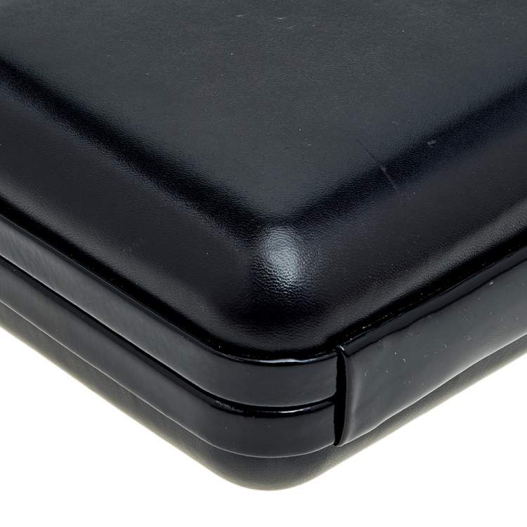 Pre Owned Sophia Webster Black Leather Vivi Butterfly Handle Box Clutch