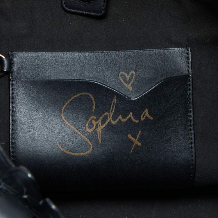 Pre Owned Sophia Webster Black Laser Cut Leather Liara Tote