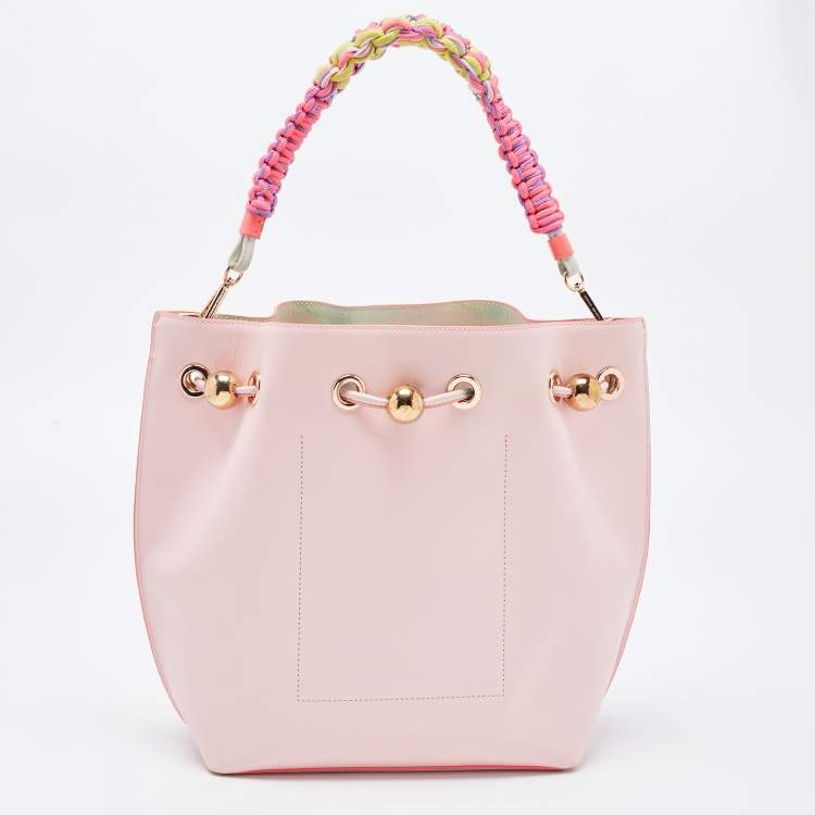 Pre Owned Sophia Webster Pink Leather Romy Drawstring Bucket Bag