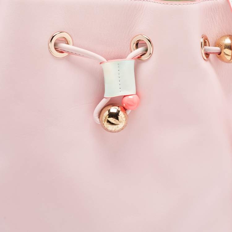 Pre Owned Sophia Webster Pink Leather Romy Drawstring Bucket Bag