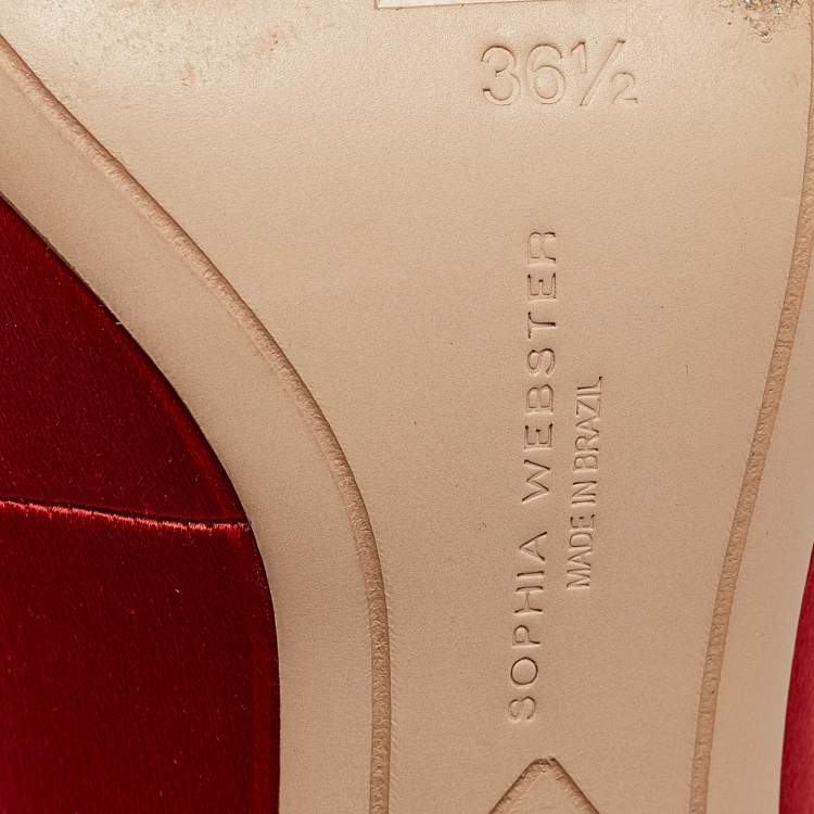 Pre Owned Sophia Webster Red Satin Coco Pumps Size 36.5