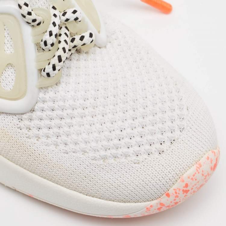Pre Owned Sophia Webster White Knit Fabric Trainer Sneakers Size 38