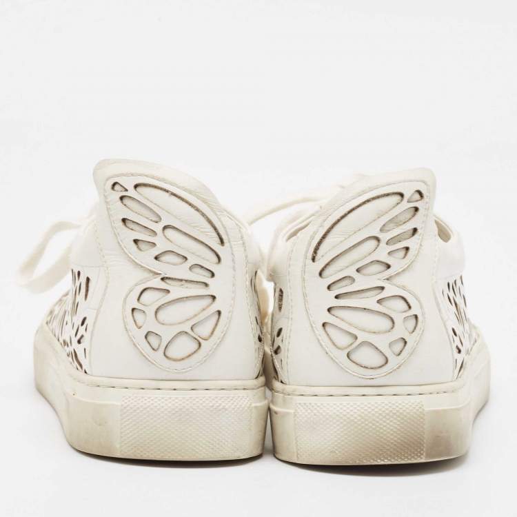 Pre Owned Sophia Webster White Leather Lace Up Sneakers Size 39