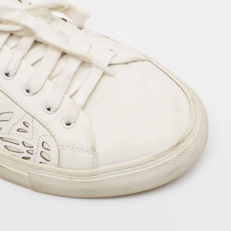 Pre Owned Sophia Webster White Leather Lace Up Sneakers Size 39