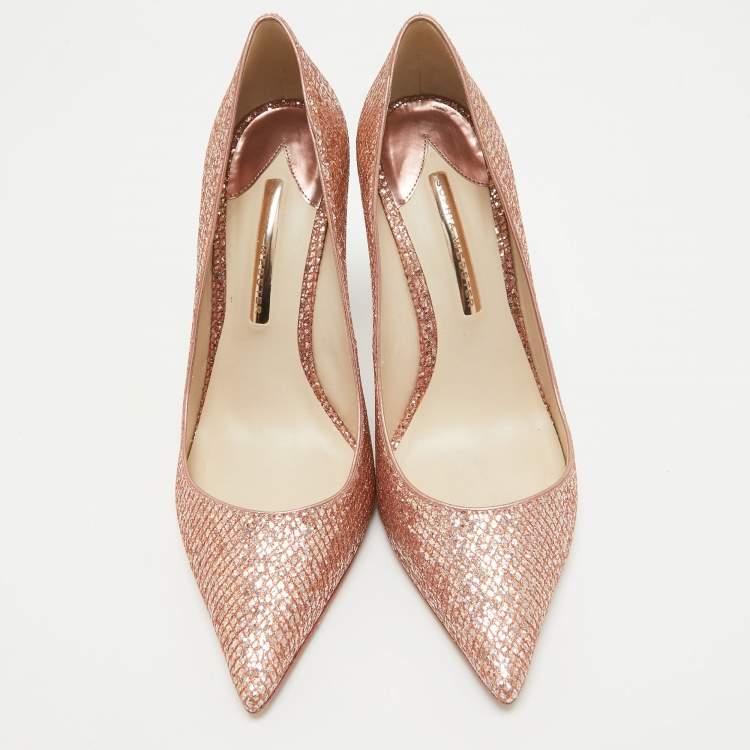 Pre Owned Sophia Webster Metallic Glitter Coco Crystal Pumps Size 41