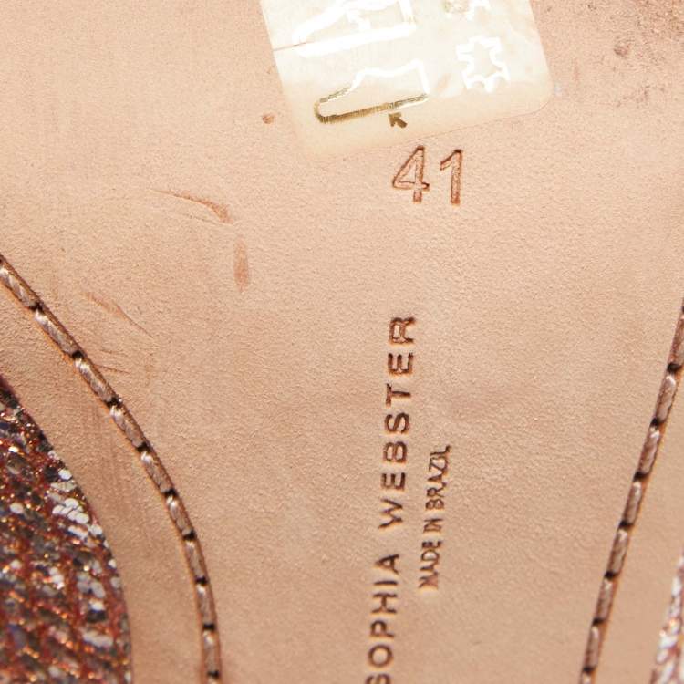 Pre Owned Sophia Webster Metallic Glitter Coco Crystal Pumps Size 41