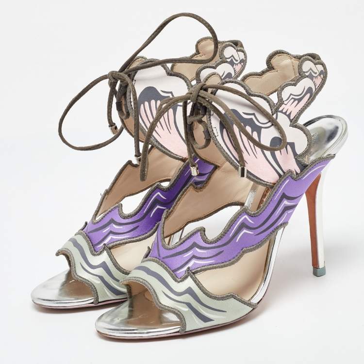 Pre Owned Sophia Webster Multicolor Satin Chiara Sandals Size 37