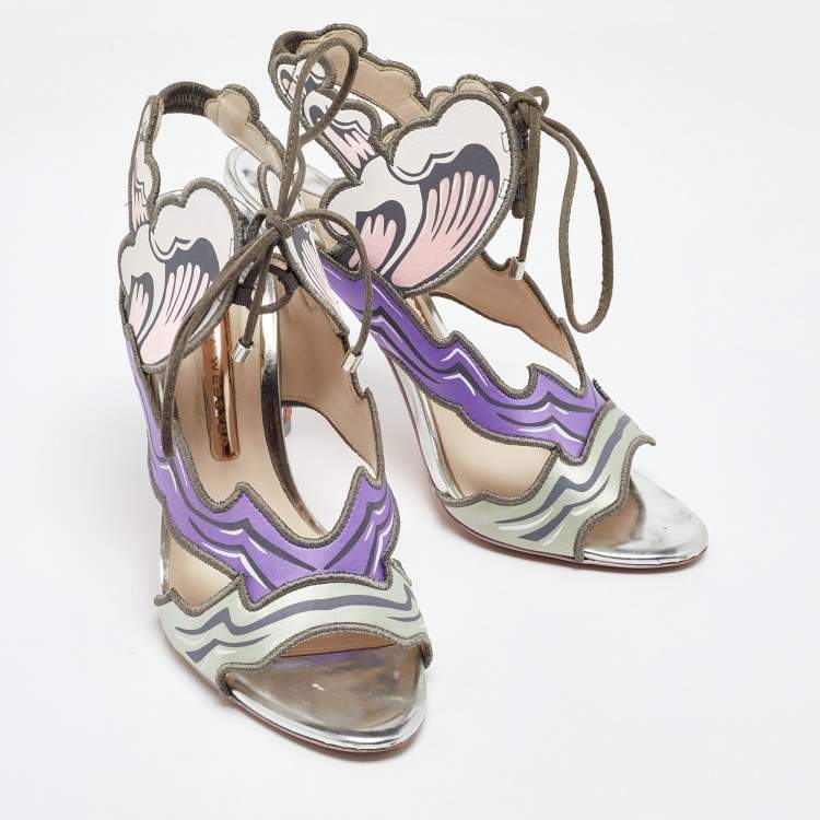 Pre Owned Sophia Webster Multicolor Satin Chiara Sandals Size 37