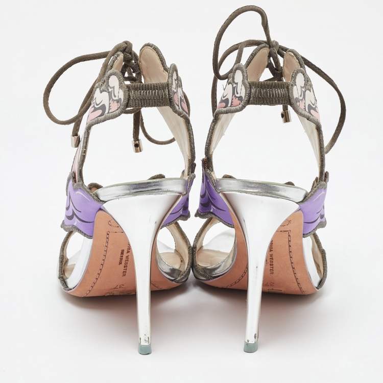 Pre Owned Sophia Webster Multicolor Satin Chiara Sandals Size 37