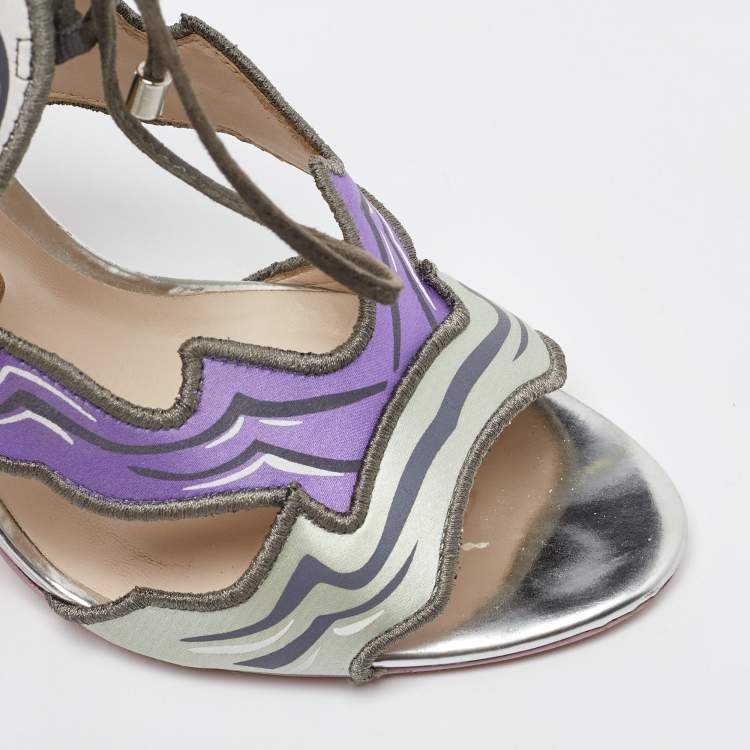 Pre Owned Sophia Webster Multicolor Satin Chiara Sandals Size 37