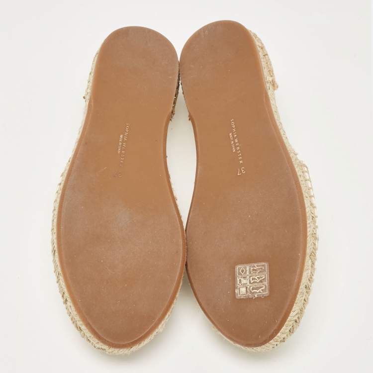 Pre Owned Sophia Webster Cream Canvas Espadrille Flats Size 37