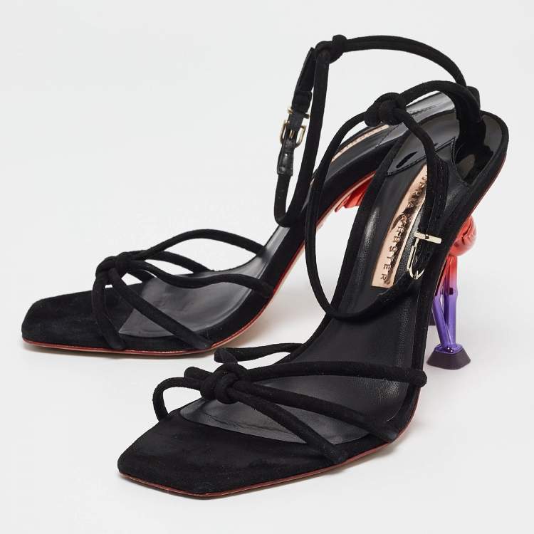 Pre Owned Sophia Webster Black Suede Flo Flamingo Sandals Size 39