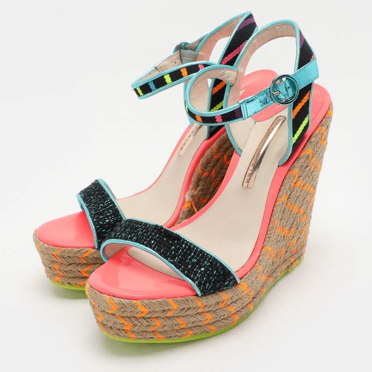 Pre Owned Sophia Webster Multicolor Fabric and Leather Lucita Espadrille Sandals Size 40