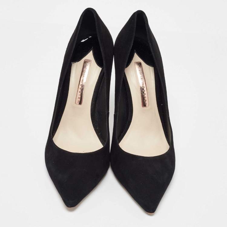 Pre Owned Sophia Webster Black Suede Coco Crystal Embellished Pumps Size 40
