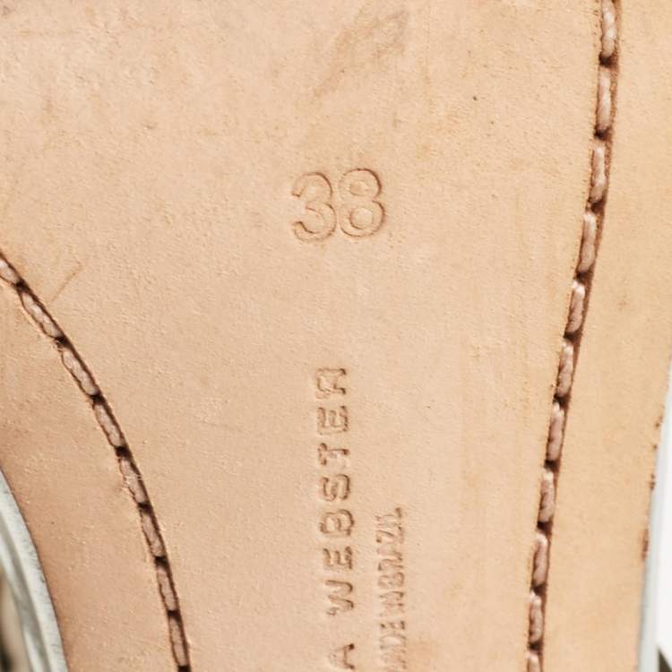 Pre Owned Sophia Webster Gold Leather Cherub Slide Sandals Size 38