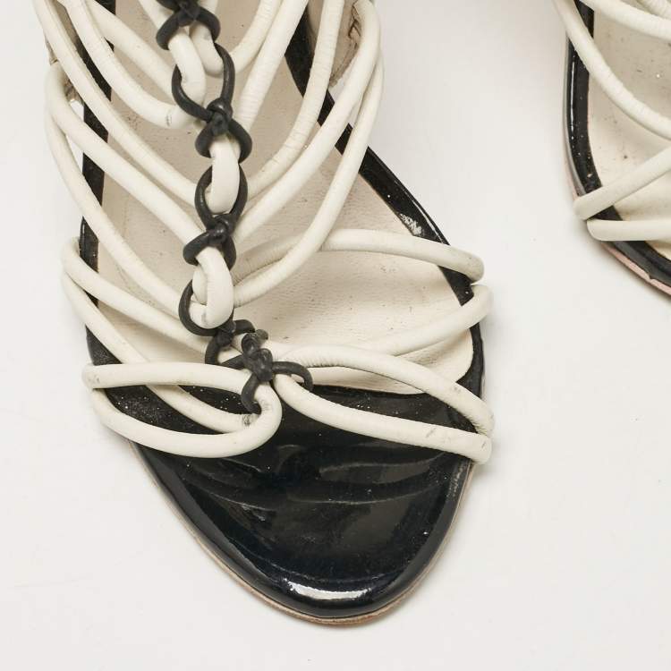 Pre Owned Sophia Webster Multicolor Leather Lacey Ankle Strap Sandals Size 39