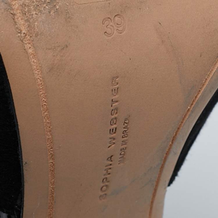 Pre Owned Sophia Webster Black Leather and Suede Flutura D'orsay Pumps Size 39