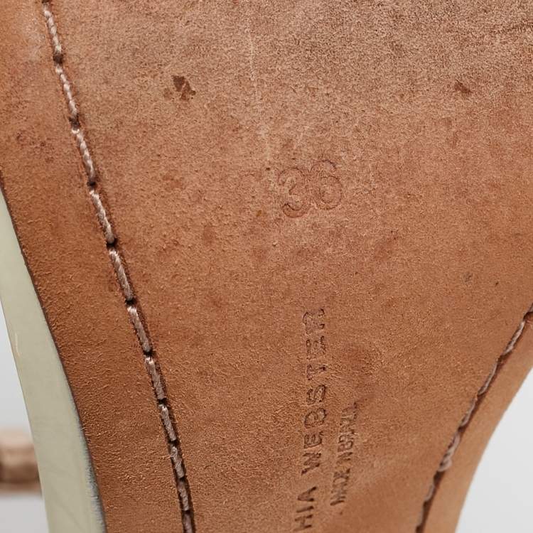 Pre Owned Sophia Webster White/Rose Gold Leather Evangeline Ankle Strap Sandals Size 36