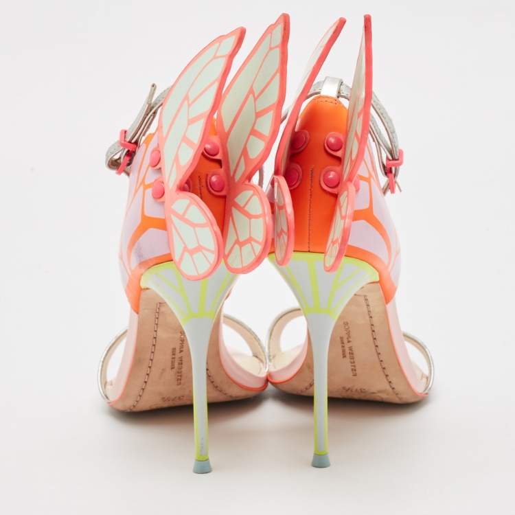 Pre Owned Sophia Webster Multicolor Leather Chiara Ankle Strap Sandals Size 37.5