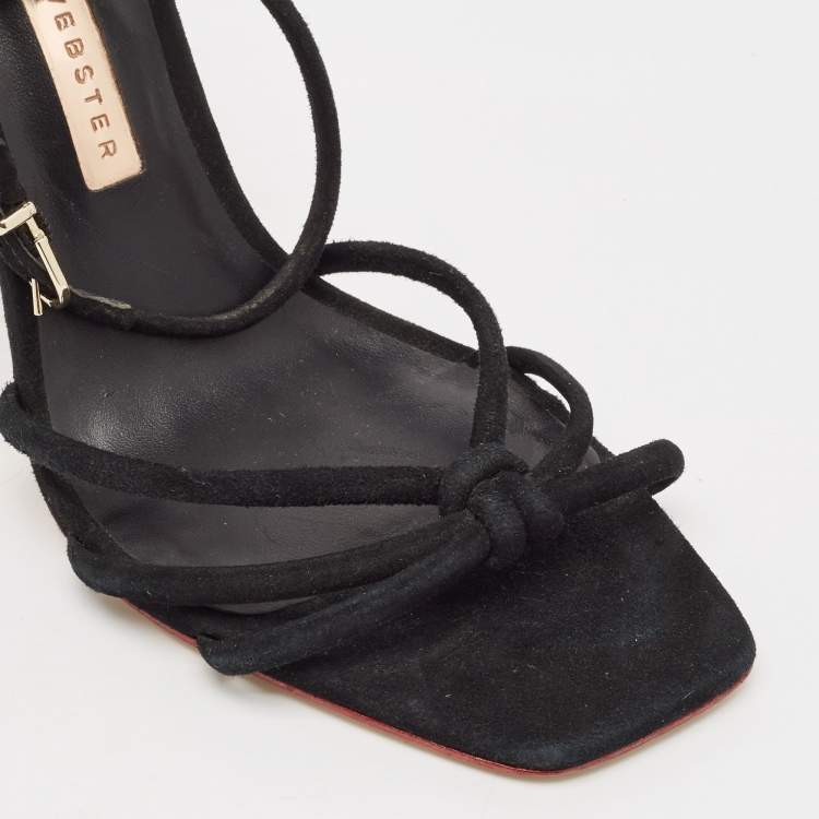 Pre Owned Sophia Webster Black Suede Flo Flamingo Sandals Size 37