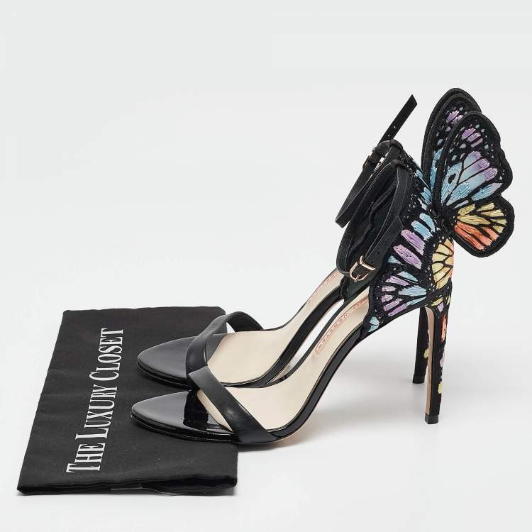 Pre Owned Sophia Webster Multicolor Canvas and Leather Chiara Ankle Strap Sandals Size 39