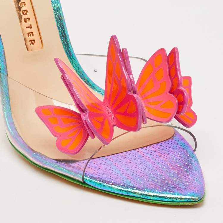 Pre Owned Sophia Webster Multicolor PVC and Leather Vanessa Slide Sandals Size 38